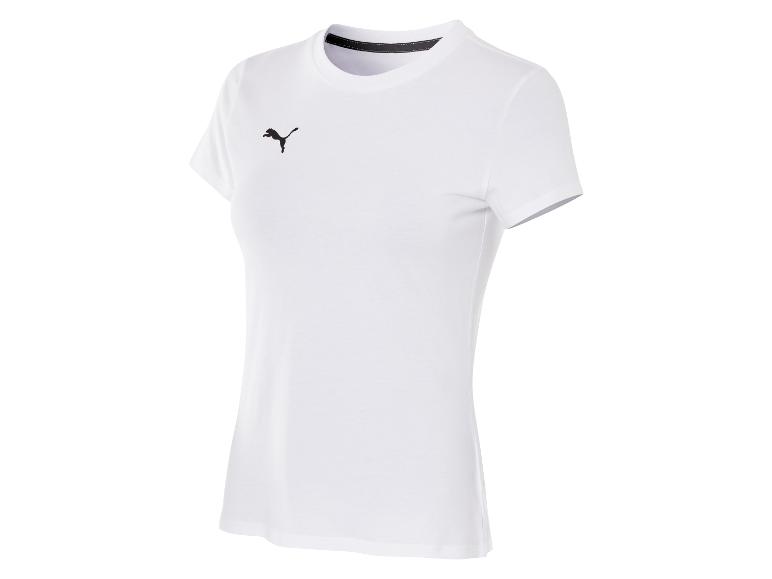Weißes Puma T-Shirt mit kurzen Ärmeln.