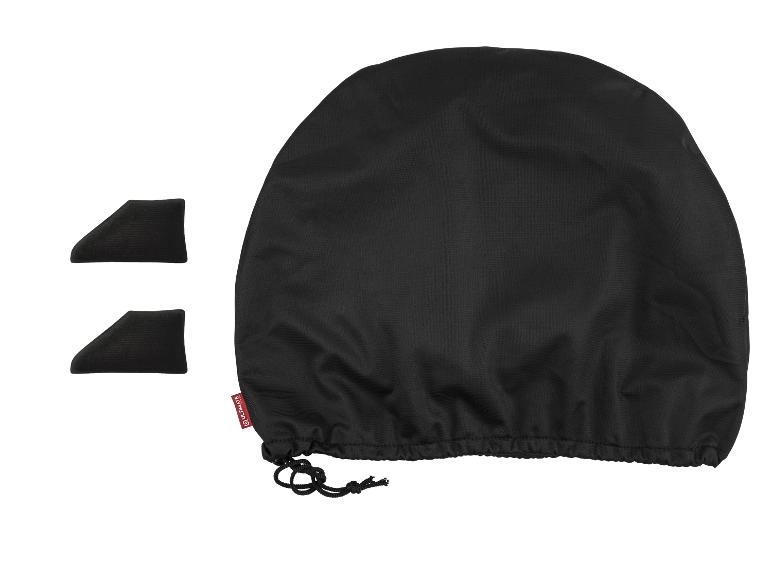 Eine schwarze Ultimate Ears Tragetasche mit zwei Ohrstöpseln.