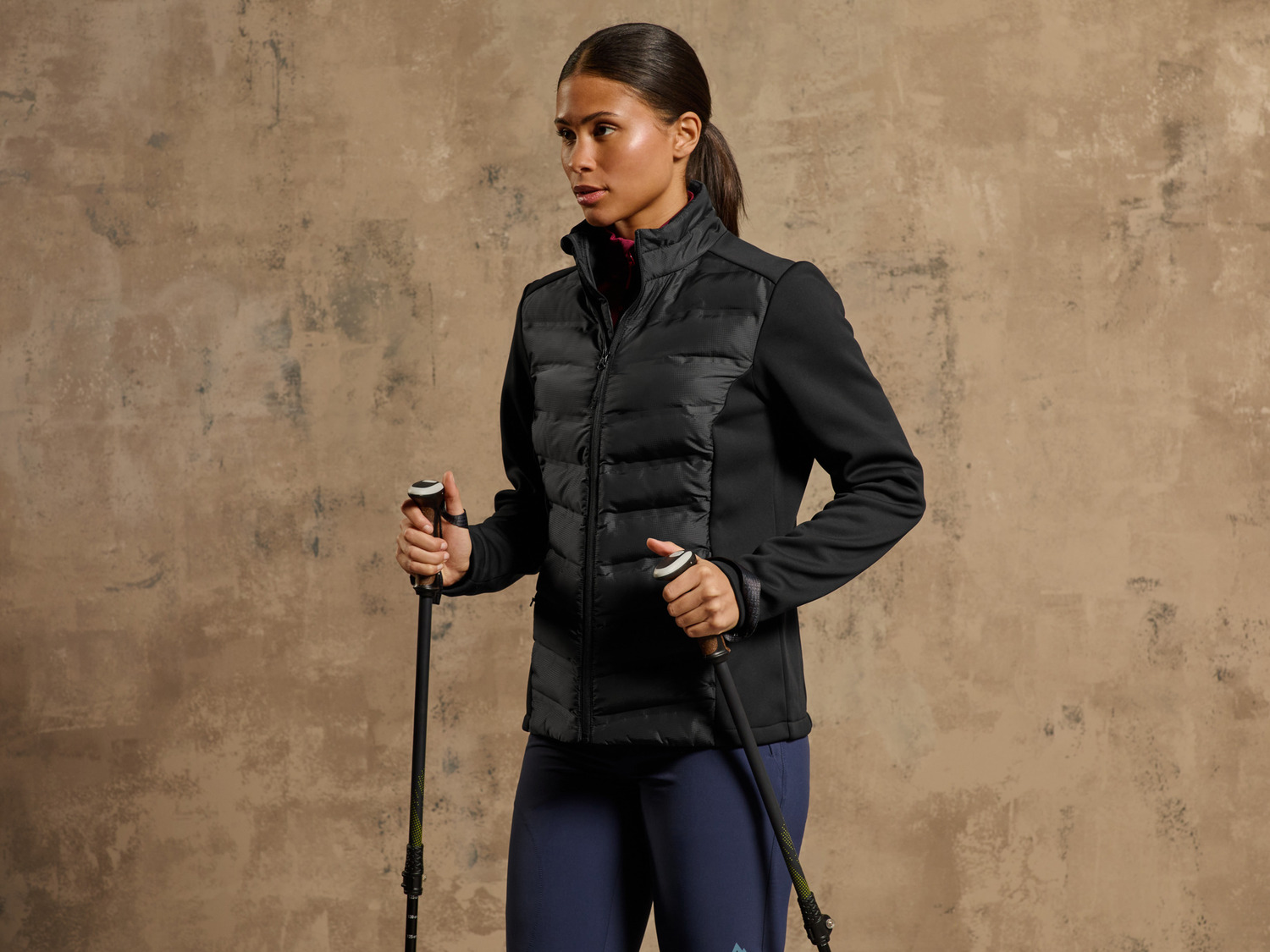 Veste Hybride Femme Black Crevice – Mélange Polyester/polaire – Chaude, Confortable, Pour Randonnée Et Ski