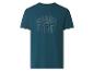 Blaues T-Shirt mit „SUNSHINE MAKE YOUR OWN“-Aufdruck und Sonnenstrahlengrafik