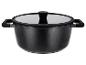 Schwarzer Topf mit Deckel und Griffen