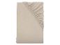 Beige Jersey-Spannbettlaken.