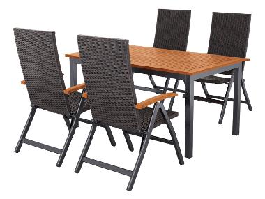 LIVARNO® Geflecht-Set »Valencia«, 5-teilig - Standardtisch & 4 Klappsessel