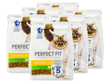 PERFECT FIT Cat Dry Sensitive 1+ Reich an Truthahn, 6 x 750 g