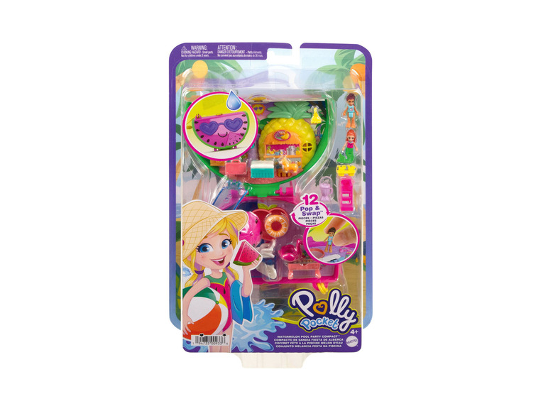 Polly Pocket Spielset mit Wassermelonen-Pool und Zubehör.