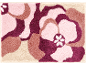 Blumen-Badematte mit abstraktem Blumenmuster in Rosa-, Lila- und Beigetönen.