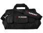 Schwarze Werkzeugtasche mit Schultergurt und Taschen