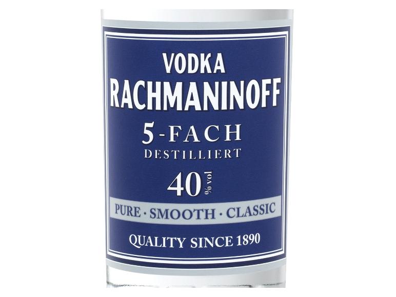 Rachmaninoff Wodka, 5-fach destilliert, 40% vol, rein, sanft, klassisch, Qualität seit 1890