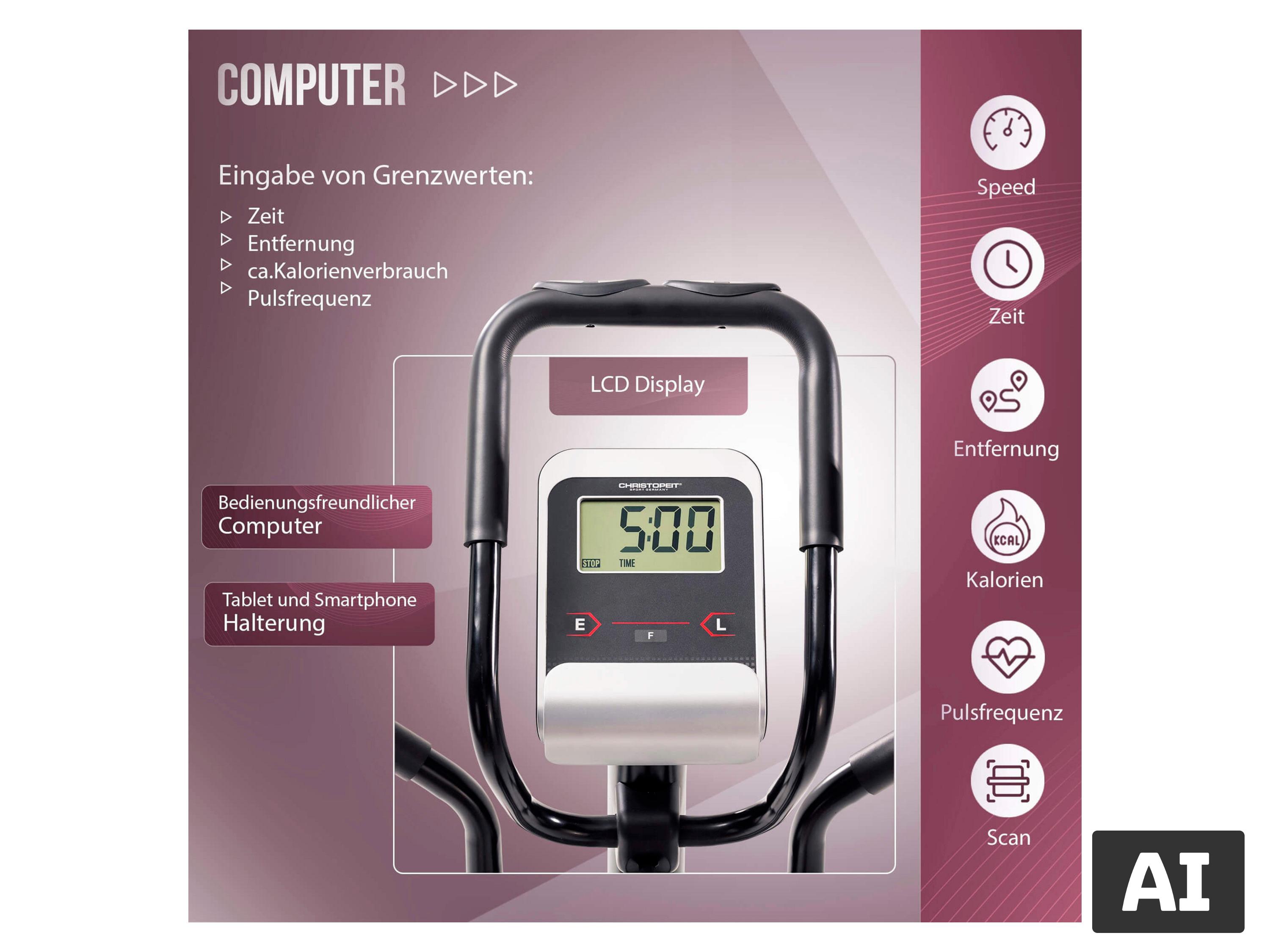 CHRISTOPEIT Hybrid Trainer »AX 6500«, Heim- Crosstrainer 2in1 – Bild 4 von 4