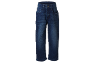 Dunkelblaue Kinderjeans mit geradem Bein und klassischem Design.