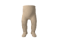 Beige Baby-Strumpfhose mit gerippter Textur.