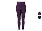 Lila Sportleggings für Damen mit Seitentaschen, in den Farboptionen Lila und Schwarz.