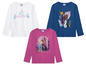 Drei Frozen T-Shirts mit Elsa, Anna und Olaf.