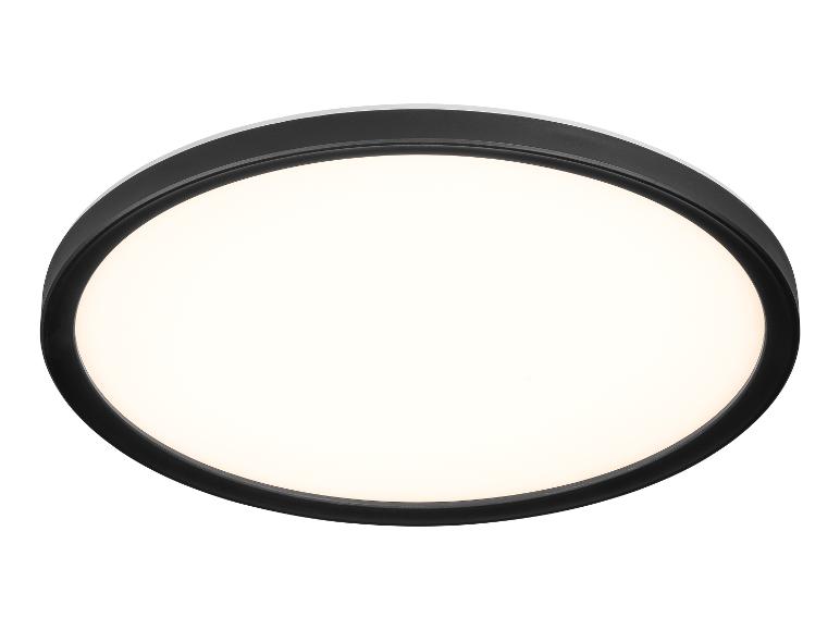 Schwarze runde LED-Deckenleuchte.