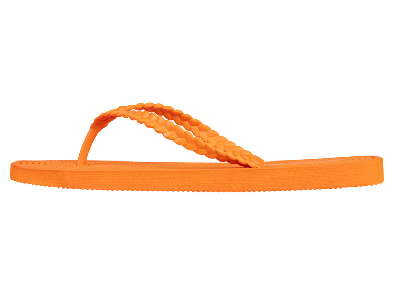 Orangefarbene Flip-Flops mit geflochtenem Riemen