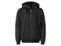 Schwarzer Kapuzenpullover mit Reißverschluss.