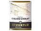 Mosel Chardonnay Weinetikett mit Kartenillustration und dem Text „Struktur Trocken“.