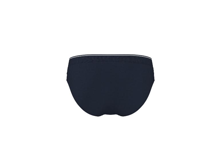 Dunkelblaue Herren-Badehose mit weißem Gummibund.