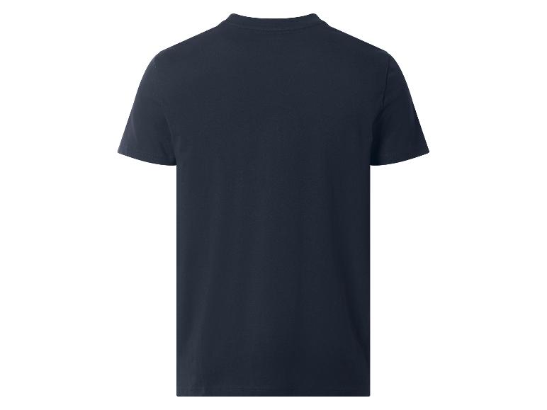 Einfarbiges marineblaues Herren-T-Shirt, Rückansicht