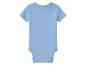 Hellblauer Baby-Body mit kurzen Ärmeln, Rückansicht