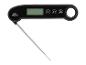 Schwarzes Grill Meister Digital-Fleischthermometer mit klappbarer Sonde und Display.