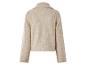 Beige Damen-Fleecejacke mit Stehkragen, Rückansicht