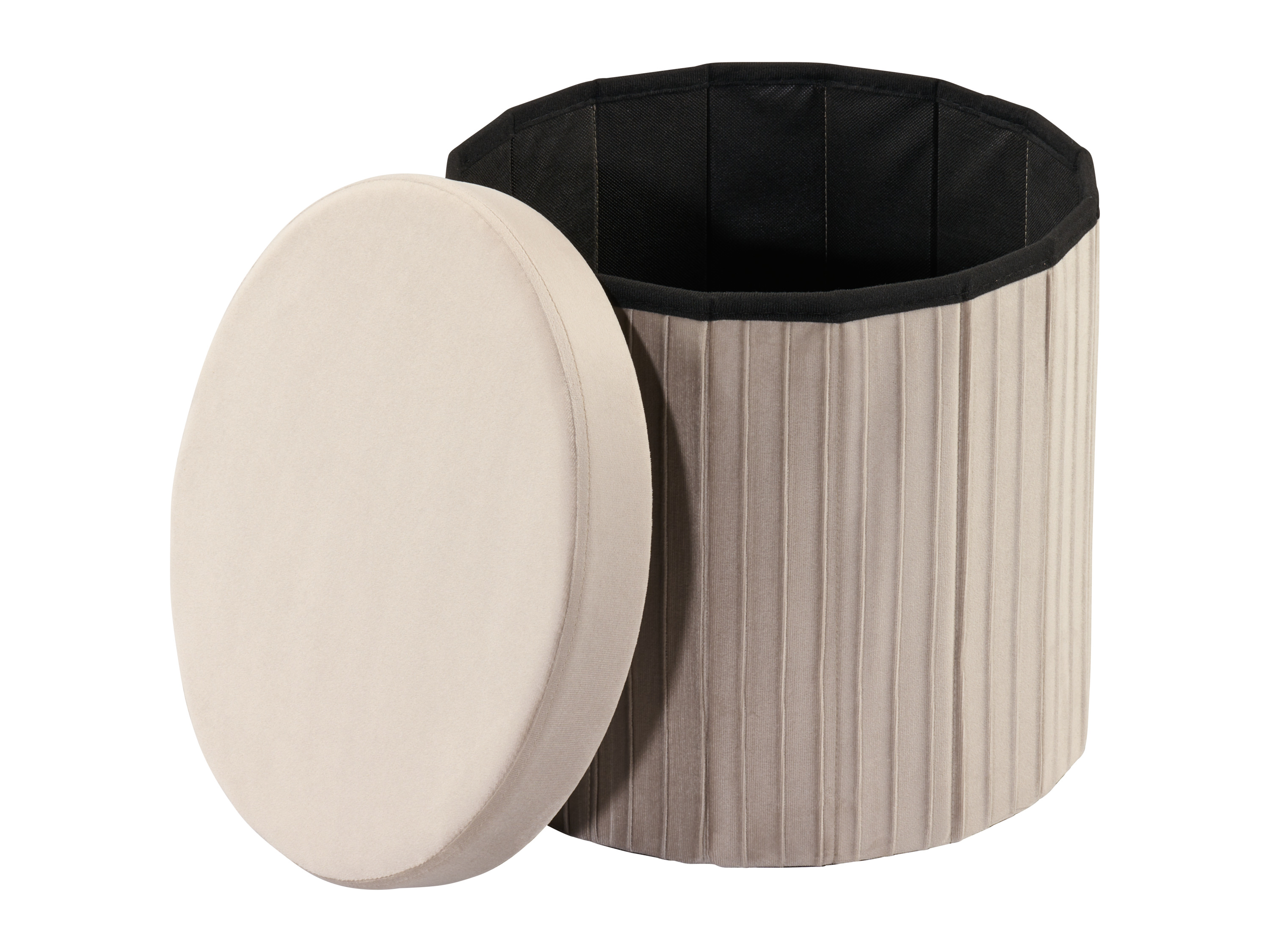 Thumbnail - LIVARNO® Sitzhocker aus weichem Samt (Grau)