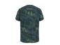 Herren Kurzarm-Sport-T-Shirt mit dunkelgrünem Camouflage-Muster und reflektierendem Streifen.