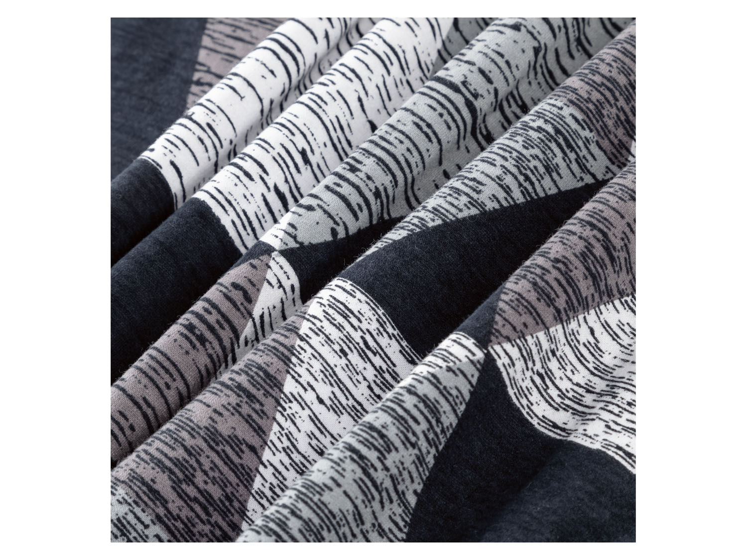 Thumbnail - LIVARNO home Winter Jersey Bettwäsche, 155 x 220 cm (Dreiecke/grau)