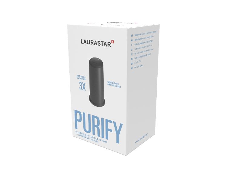 Laurastar Purify Antikalk-Kartuschen für Bügeleisen, 3er-Pack.