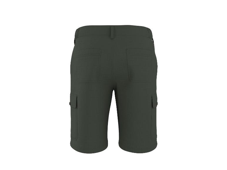 Dunkelgrüne Cargo-Shorts mit Taschen, Rückansicht
