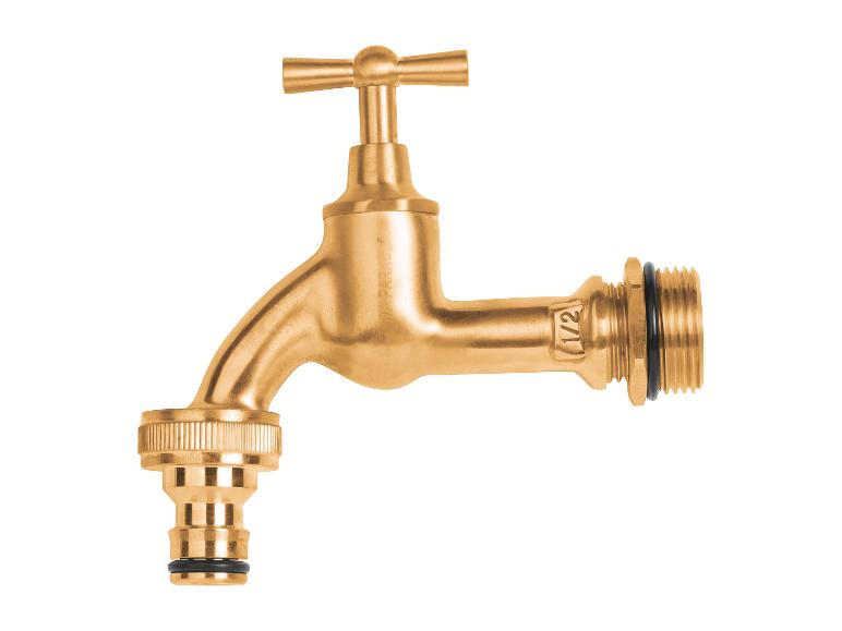 Messing-Wasserhahn mit 1/2' Gewinde und Schlauchanschluss