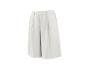 Weiße weite Culotte-Hose mit hoher Taille und Falten.