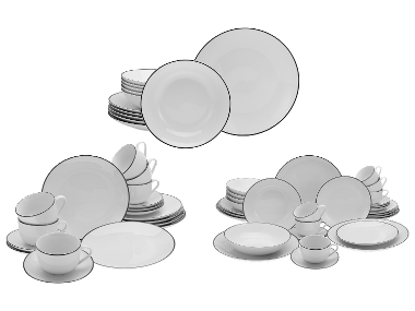 Creatable Geschirrset »Luna Black Line«