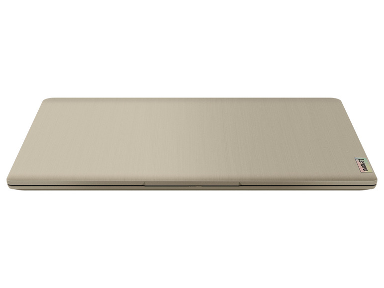 Ein goldfarbener Lenovo Laptop.