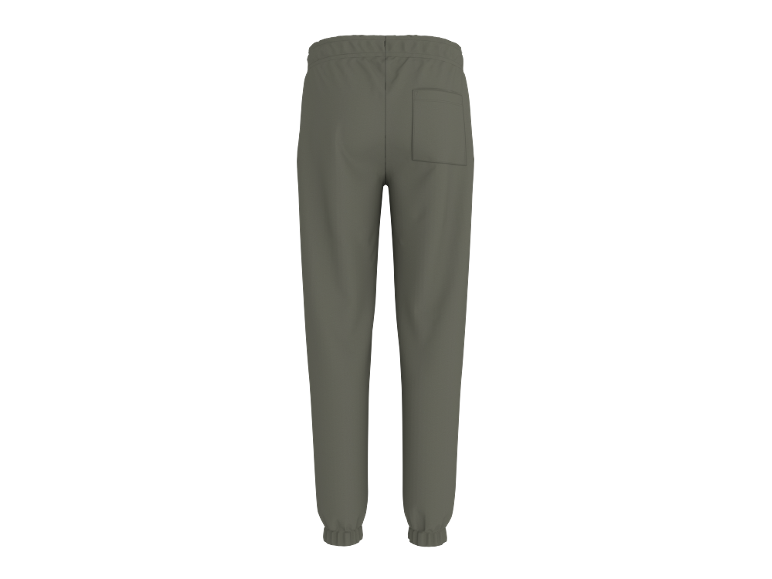 Olivgrüne Jogginghose mit elastischem Bund, Bündchen und einer Gesäßtasche.