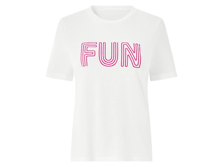 Weißes Kurzarm-T-Shirt mit pinkem „FUN“-Schriftzug