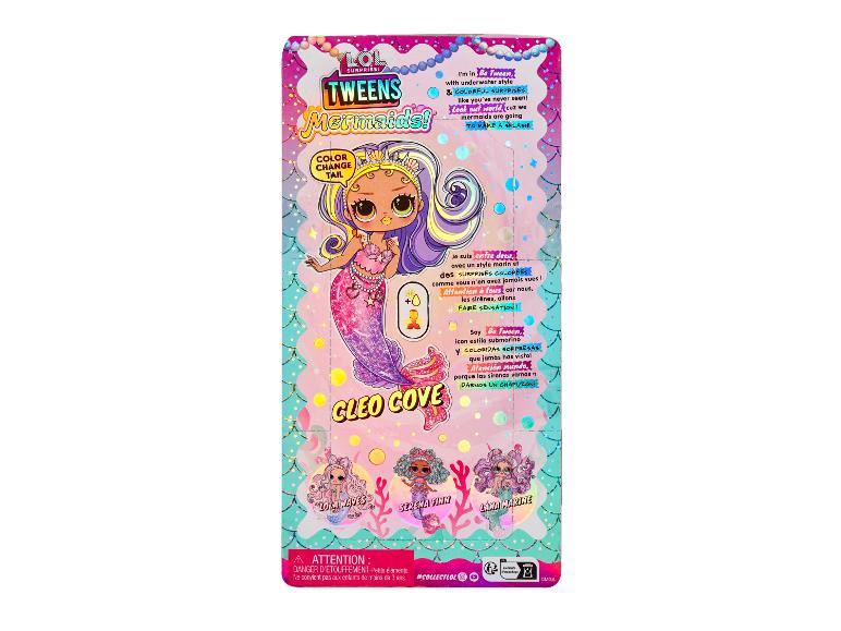 LOL Surprise! Tweens Mermaids Cleo Cove Puppe mit farbwechselndem Schwanz und Unterwasser-Thema.