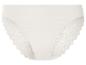 Weißer Slip mit Spitze.