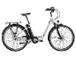 Weißes E-Bike mit Tiefeinstieg und schwarzen Akzenten