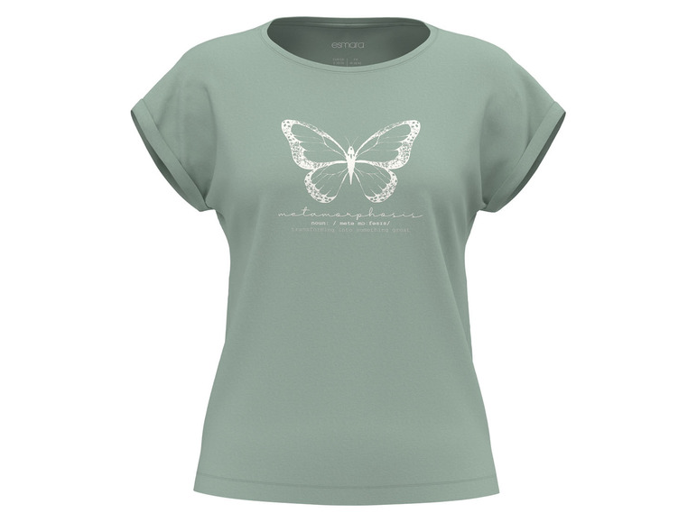Gehe zu Vollbildansicht: esmara® Damen T-Shirt, mit modischem Print und überschnittenen Schultern - Bild 9