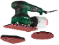 Ein Multischleifer mit Staubbox und zwei zusätzlichen Schleifpads.