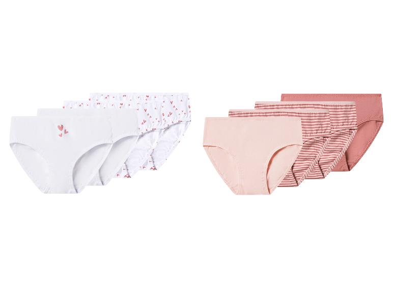Mädchenslips: weiß mit Herzen und rosa gestreift