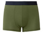 Grüne Boxershorts mit schwarzem Bund.