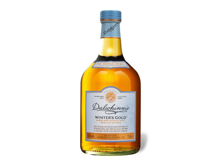 Eine Flasche schottischer Single Malt Whisky namens „Winter's Gold“.