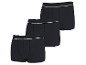Dreierpack schwarze Herren-Boxershorts mit weißem Bund.