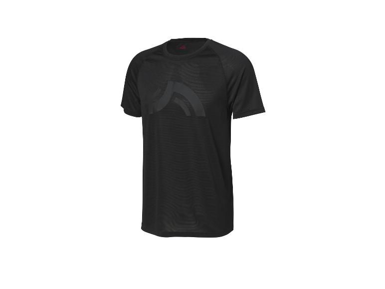 Ein schwarzes Craft-Sport-T-Shirt mit kurzem Arm.