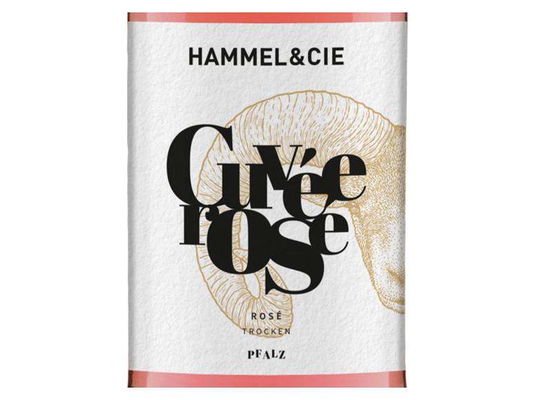 HAMMEL & CIE Cuvée Rosé Pfalz Weinetikett mit Widderkopf-Illustration.