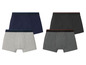 Vier Paar Boxershorts in Grau, Dunkelblau und Schwarz