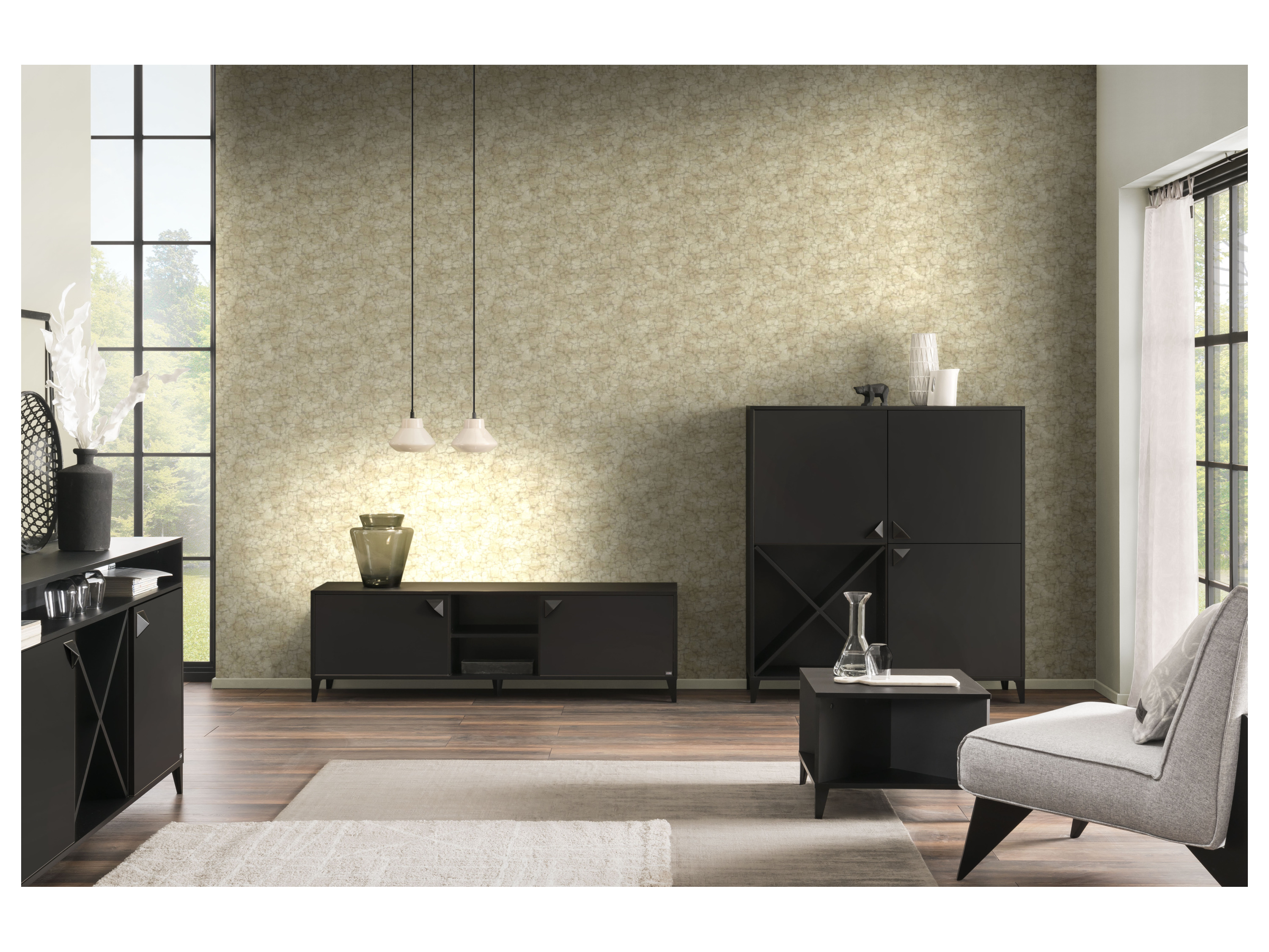 SCHILDMEYER Highboard Looks Classic (schwarzmatt) – Bild 2 von 2